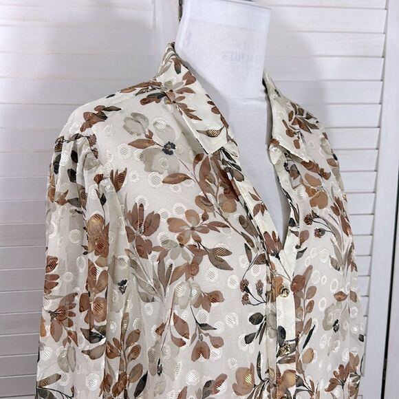 Susan Graver Tunic Shirt Size 4X Sheer Floral NWOT - Picture 5 of 13